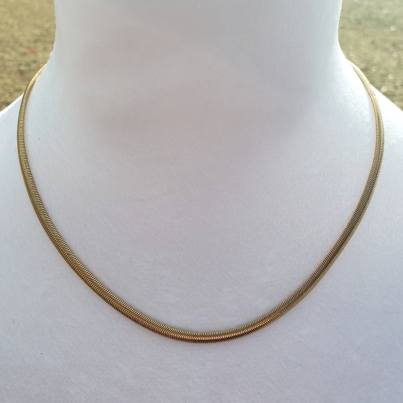 Jewelry - 15. Gold Plated Herringbone Necklace with Lobster Clasp